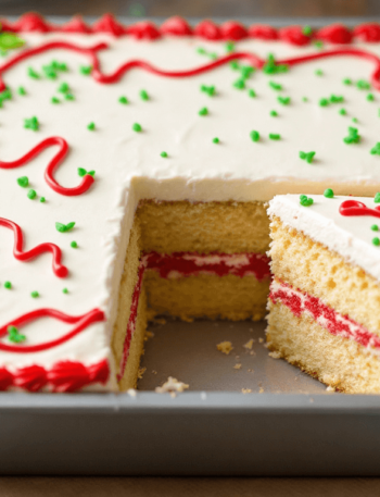 Whole Little Debbie Christmas Tree Cake with frosting and sprinkles