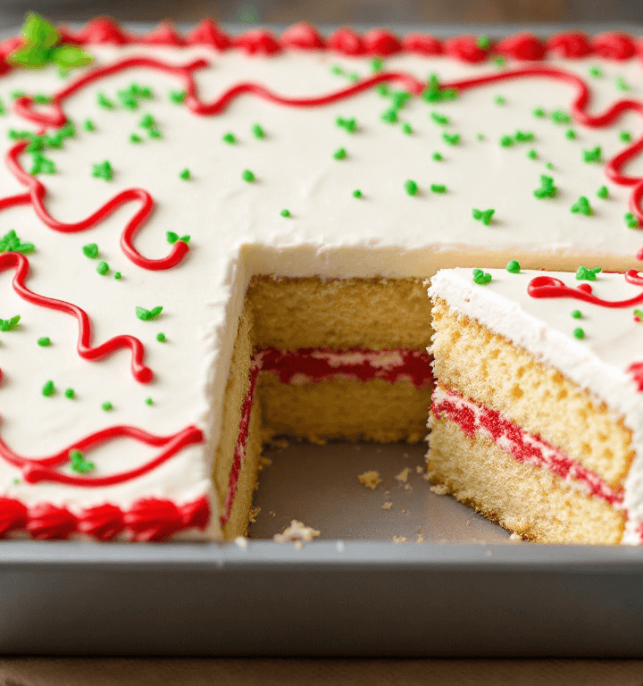 Whole Little Debbie Christmas Tree Cake with frosting and sprinkles